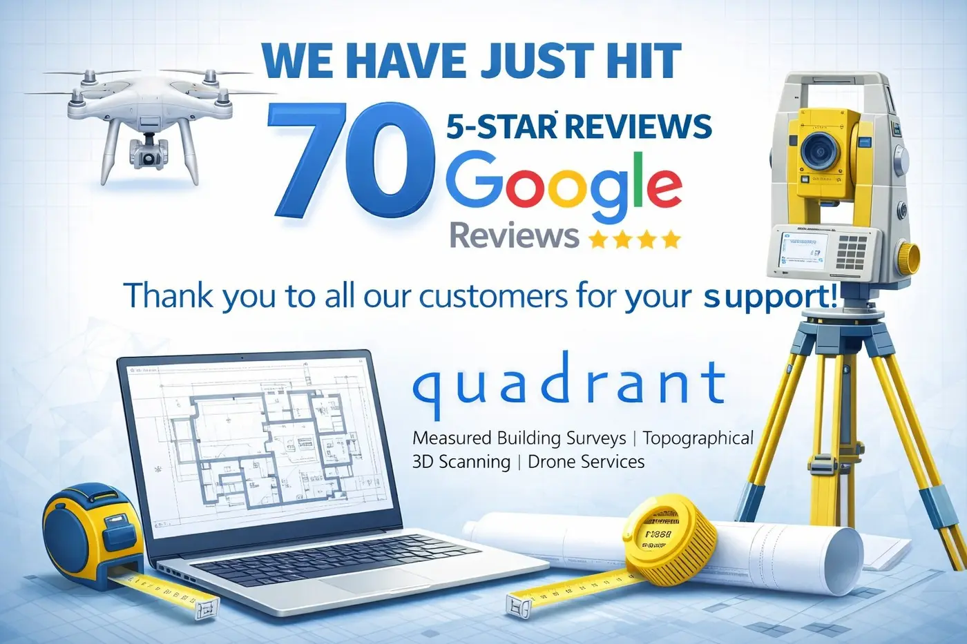 Post by quadrantsurveysltd on Instagram: ⭐ 70 five-star reviews on Google! ⭐ A huge thank you to...