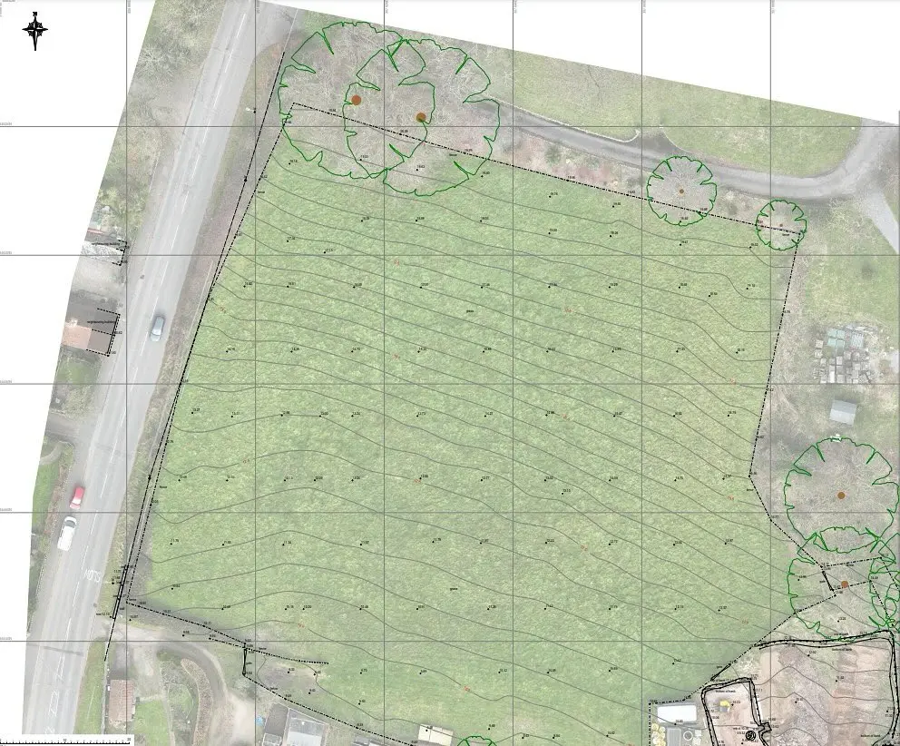Post by quadrantsurveysltd on Instagram: A recent topo survey of a field, our underlaid drone...